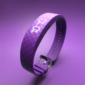 Lila armband med tid, datum och 8 återkommande alarm - Fibex Vibrating Reminder Watch FIBEX8V05