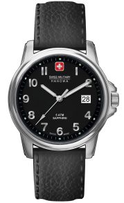 Swiss Military Hanowa Soldier - Herrklocka med svart läderrem, boett i rostfritt stål