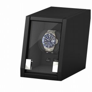 Svart, liten watchwinder, LED-belysning, för 1 klocka - Beco Boxy Castle