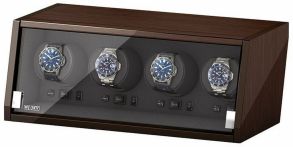 Watchwinder med plats för fyra klockor, i valnötsfärg - Beco Boxy Castle Watchwinder