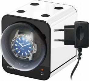 Liten vit watchwinder med plats för en klocka - Beco Boxy Fancy Brick