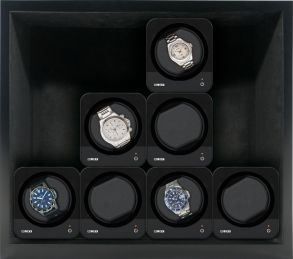 Svart laddningshus med plats för 12 Boxy klockuppdragare - Beco Boxy House