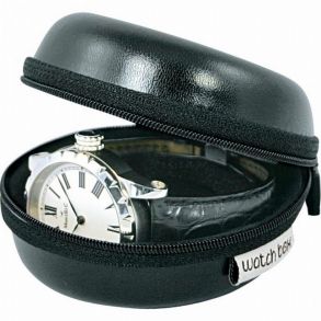 Förvaring av en klocka, i svart läderimitation - Beco Imitated Leather Round Shape Watch Box 324191