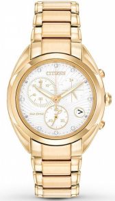 Damklocka i guld med Quarts urverk och Eco-Drive - Citizen FB1392-58A