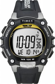 Svart, silver och gul multifunktionsklocka - Timex Ironman T5E231