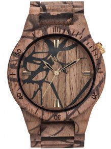 Mönstrad träklocka i minimalistisk anda - WeWood Alpha Nature Tree Nut