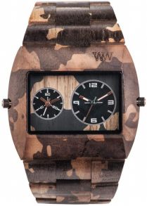 Kamofalugefärgad träklocka - WeWood Jupiter Nature Camo Nut