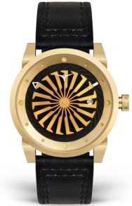 Häftig urtavla med datumvisning... boett av stål, armband av läder - Zinvo Blade 12K