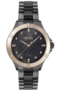 I svart och kristall, en elegant klocka för kvinnor - Hugo Boss Mini Sport 1502470