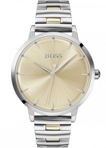 Fräsch kontrast mellan guld och silver, på denna stålklocka - Hugo Boss Black Marina 1502500