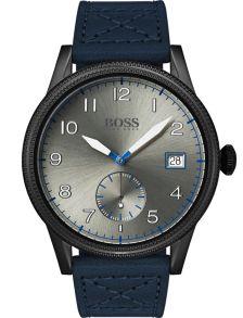 Blått läderarmband och tydliga siffror - Hugo Boss Black Legacy 1513684