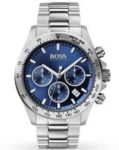 Silverfärgad stålklocka med kronograf - Hugo Boss Black Hero Sports 1513755