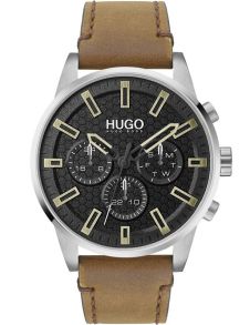 Urtavla för veckoday respektive 24-timmarsformat, armband av läder - Hugo Boss Seek 1530150