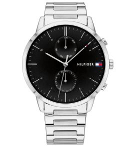 Armbandsklocka i rostfri stål, med svart urtavla - Tommy Hilfiger Hunter 1710407