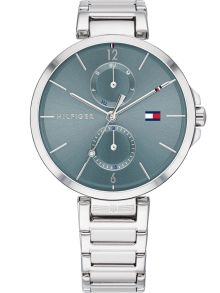 Silverfärgad stålklocka med blå urtavla - Tommy Hilfiger Angela 1782126