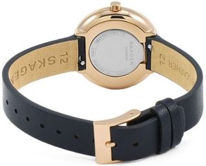 Läderarmband i blå färg, utan klocka - Blue leather strap for Skagen Signatur SKW2592