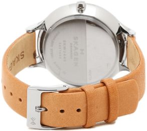 Brunt läderarmband, utan klocka - Brown leather strap for Skagen Anita SKW2449