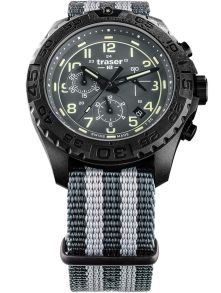 Nylonarmband och safirglas - Traser P96 OdP Evolution Chrono Grey 109046