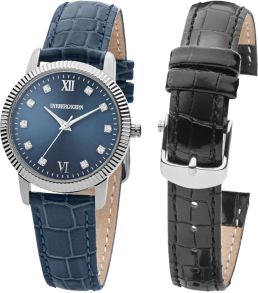 Läderarmband, Swarovskikristaller och stål - Dyrberg/Kern Legacy SL 9S9 350216