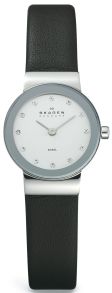 Litet damur från Skagen, med svart läderarmband - Skagen Klassik Leather 358XSSLBC