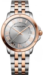 Stålklocka med romerska siffror, för män - men, kan fungera som ett stort damur också, p.g.a. den eleganta designen - Raymond Weil Tango 5591-SB-500658