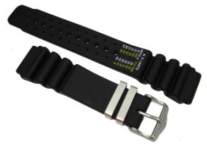 Svart gummiarmband till Citizen Promaster Aqualand JP2000-08E - 24 mm