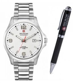 10 bar vattenentäthet och visning av datum - Swiss Military Hanowa Observer Set with Pen 06-5277.04.001SET