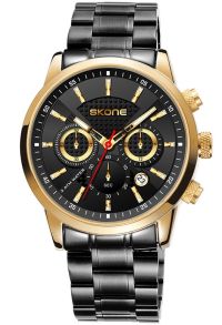 Stålklocka med kronograf - Skone Chronograph 7465EG-2