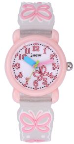 Gullig barnklocka - Fibex Jnew Kids Butterflies 86227-1-white