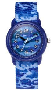 Blått nylonarmband + akrylglas - Fibex Jnew Kids Blue Camouflage 86307-armyblue