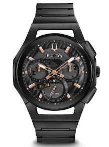 Svart stålarmband och kurvad boett - Bulova Curv 98A207