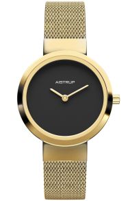 Mindre damur i guld, med svart urskiva - Aistrup Infinity AIW007612