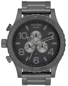 Gunmetalgrå armbandsklocka med titanboett - Nixon 51-30 Chrono All Gunmetal A083-632