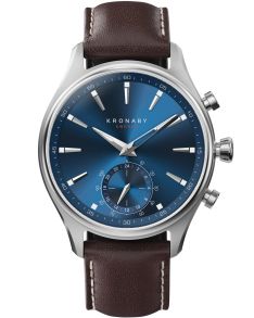 Smartur med mörkbrunt läderarmband, för män - Kronaby Sekel 41mm A1000-3120