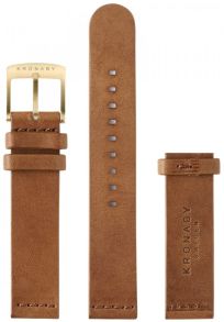 Ersättningsarmband - Kronaby Brown Leather Strap 18mm (Gold) A1000-0574