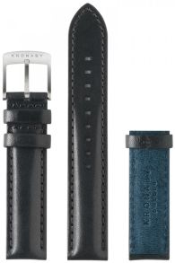 Ge din klocka ett nytt utseende med ett nytt armband - Kronaby Black (Blue) Leather Strap 18mm A1000-0579