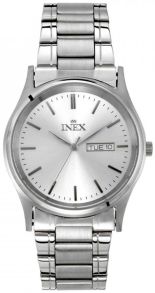 Helt silverfärgat herrklocka i rostfritt stål - Inex Mens Silver/Silver A12124S4I
