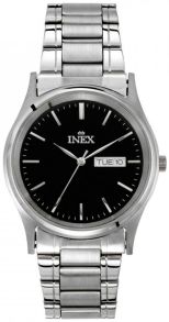 Silverfärgat stål och svart urtavla - Inex Mens Silver/Black A12124S5I