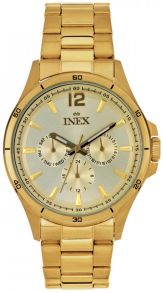 Guldfärgad herrklocka med extra urskivor - Inex Mens Gold/Champagne A12148D7I