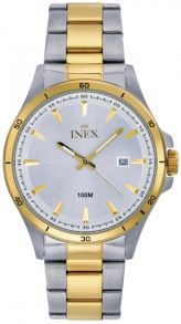 Det guldfärgade går som en röd tråd genom armbandet - Inex Mens Silver/Silver A12154B4I