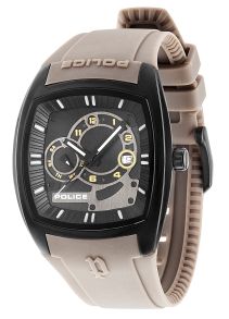 Svart klocka med grått gummiarmband - Police Torque PL13547JSB/02A