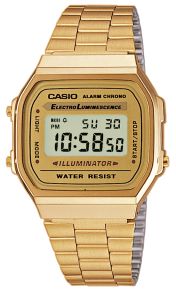 Klassisk retroklocka, färgen heter GULD - Casio A168WG-9EF