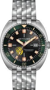 300 meter är tillräckligt för viss dykning, feta markörer är tydliga - Nethuns Aqua II Steel 300M Automatic Diver A2S302