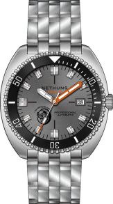 Silverfärgat stål, 30 ATM - Nethuns Aqua II Steel 300M Automatic Diver A2S303