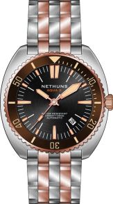 Stålklocka med automatiskt urverk och 300 meter vattentäthet - Nethuns Aqua II Steel 300M Automatic Diver A2S331
