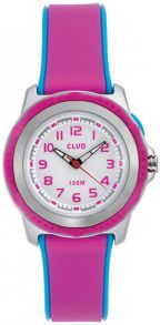 Vattentät tjejklocka med lysknapp - Club 100M Pink Blue A47104-2S0A