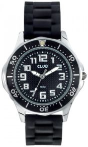 Barnklocka utan barnslighet... svart gummiarmband - Club 100m Black A65177S5A