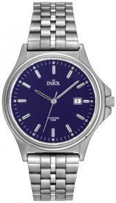 Blå urtavla och silverfärgat stål - Inex Mens Silver/Blue A69403S8I - LQ2