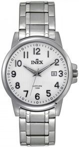 Vattenavvisande herrur med datumvisning och safirglas - Inex Mens Silver/White A69466S0A