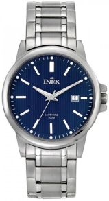 Stålklocka med blå urskiva - Inex Mens Silver/Blue A69466S8I
